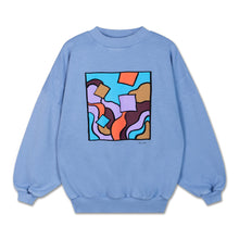 Laden Sie das Bild in den Galerie-Viewer, Crewneck Sweatshirt Silver Lavender Blue