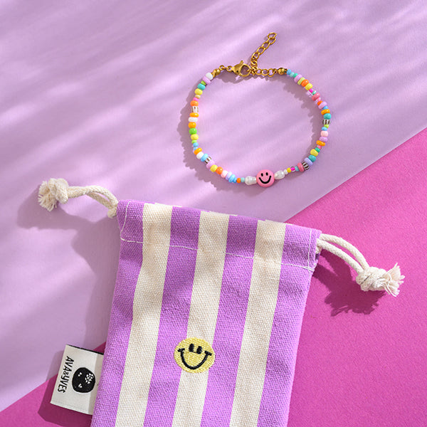 Perlenarmband Smile bunt