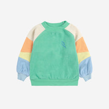 Laden Sie das Bild in den Galerie-Viewer, Baby Green color block Terry Sweatshirt