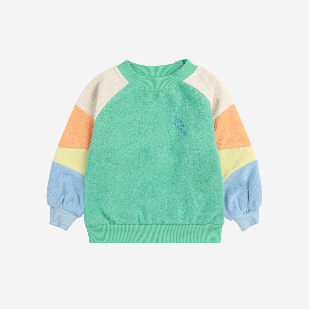 Baby Green color block Terry Sweatshirt