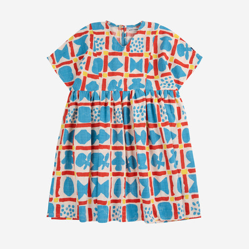 Geometric Game all over woven Kleid