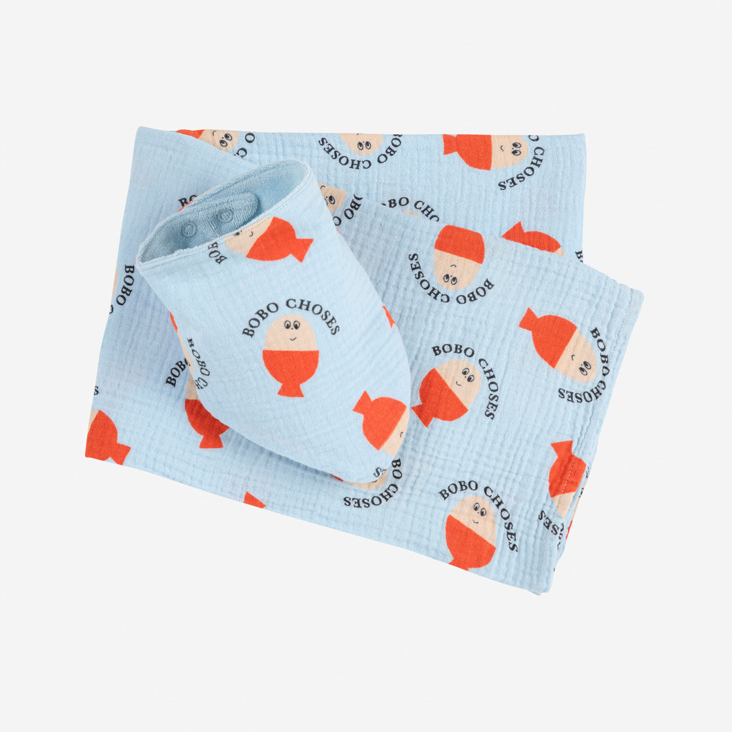 Garden Morning Egg all over Muslin & Bandana Set