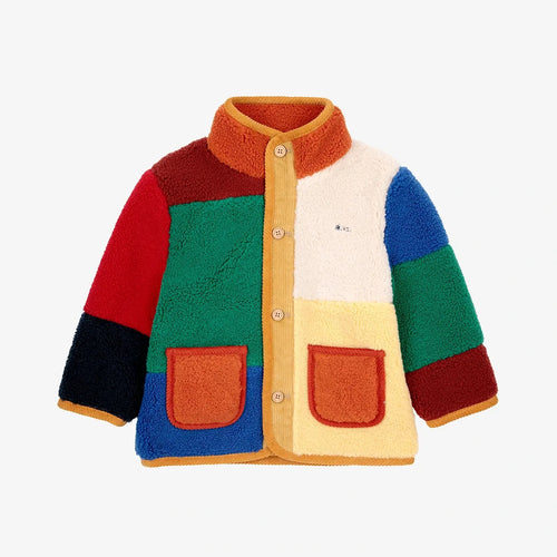 Baby Color Block Sheepskin Jacke