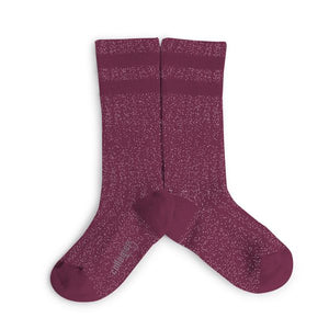 Sportliche Glitzersocken Himbeere