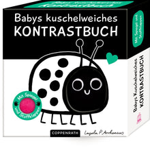 Laden Sie das Bild in den Galerie-Viewer, Babys kuschelweiches Kontrastbuch &quot;Kuckuck kleiner Käfer!&quot;