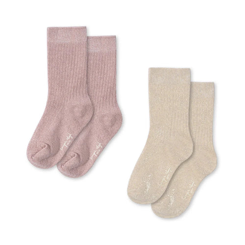 2 Pack Socken rose/off white