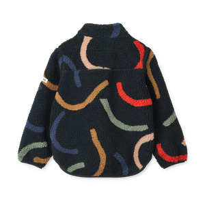 Nolan Sherpa Jacke Graphic Swirls Navy