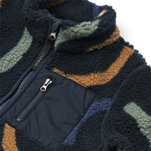 Laden Sie das Bild in den Galerie-Viewer, Nolan Sherpa Jacke Graphic Swirls Navy