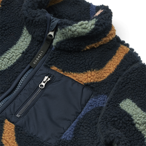 Nolan Sherpa Jacke Graphic Swirls Navy