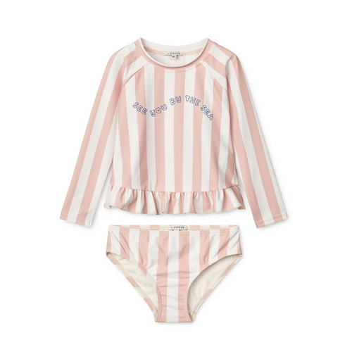 Dagny Badeset Stripe Sorbet rose