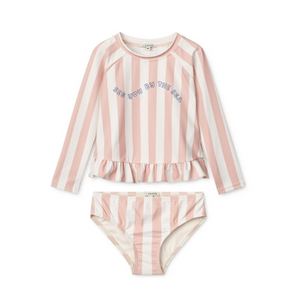 Dagny Badeset Stripe Sorbet rose