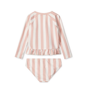 Dagny Badeset Stripe Sorbet rose