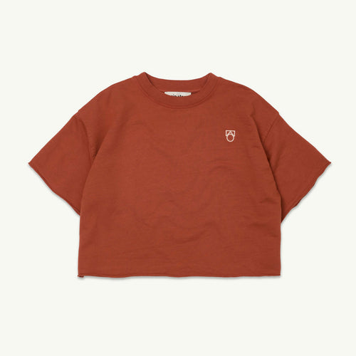 Crop Sweat Top Burnt Brick