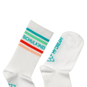 Schulkind Socken orange-mint