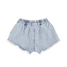 Laden Sie das Bild in den Galerie-Viewer, Fransen Shorts Washed Blue Denim