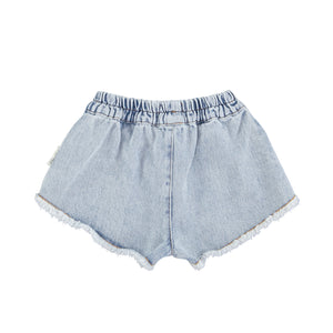 Fransen Shorts Washed Blue Denim