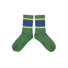 Laden Sie das Bild in den Galerie-Viewer, Socken green blue &amp; yellow Stipes