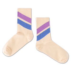 Sporty Socks Beige Stripe