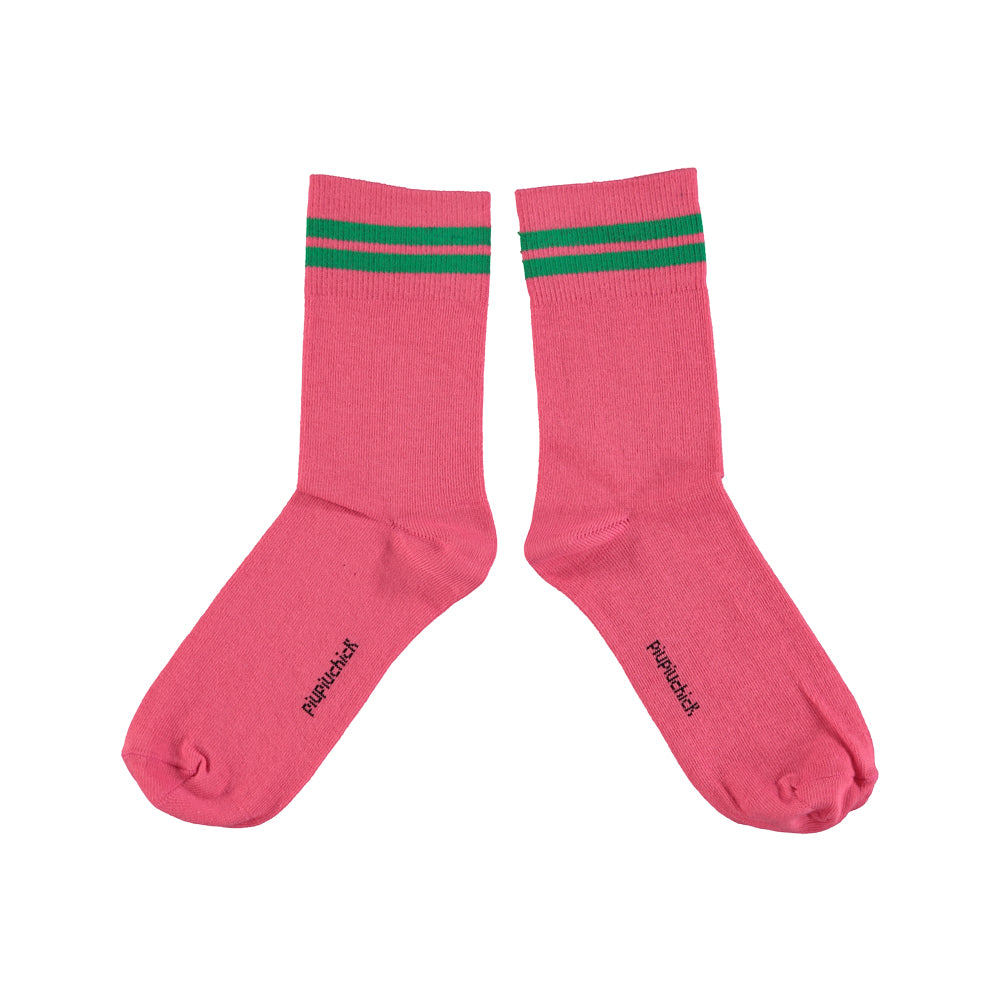 Socken pink/green Stripes