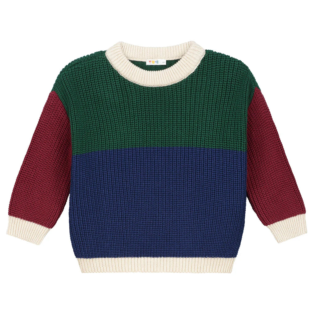 Color Block Sweater Baseball