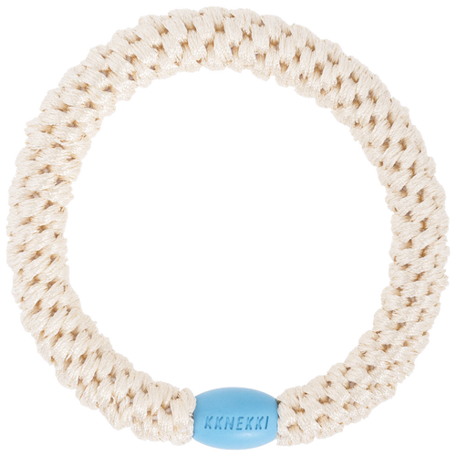 Haargummi Ivory Blue Bead