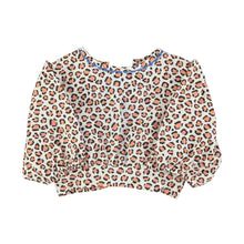 Laden Sie das Bild in den Galerie-Viewer, Cropped Bluse Ecru Animal Print